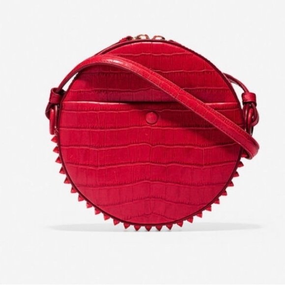 Rodarte Cole Haan Limited Edition SOLD OUT circular RED leather cross body bag💄 - Picture 4 of 10
